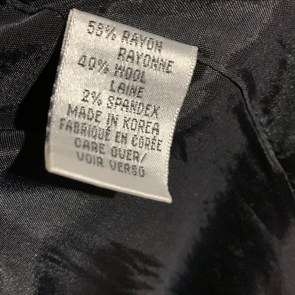 Anne Klein Blazer Jacket 14 Double Breasted Hounds Tooth Black White Pockets - Picture 9 of 15